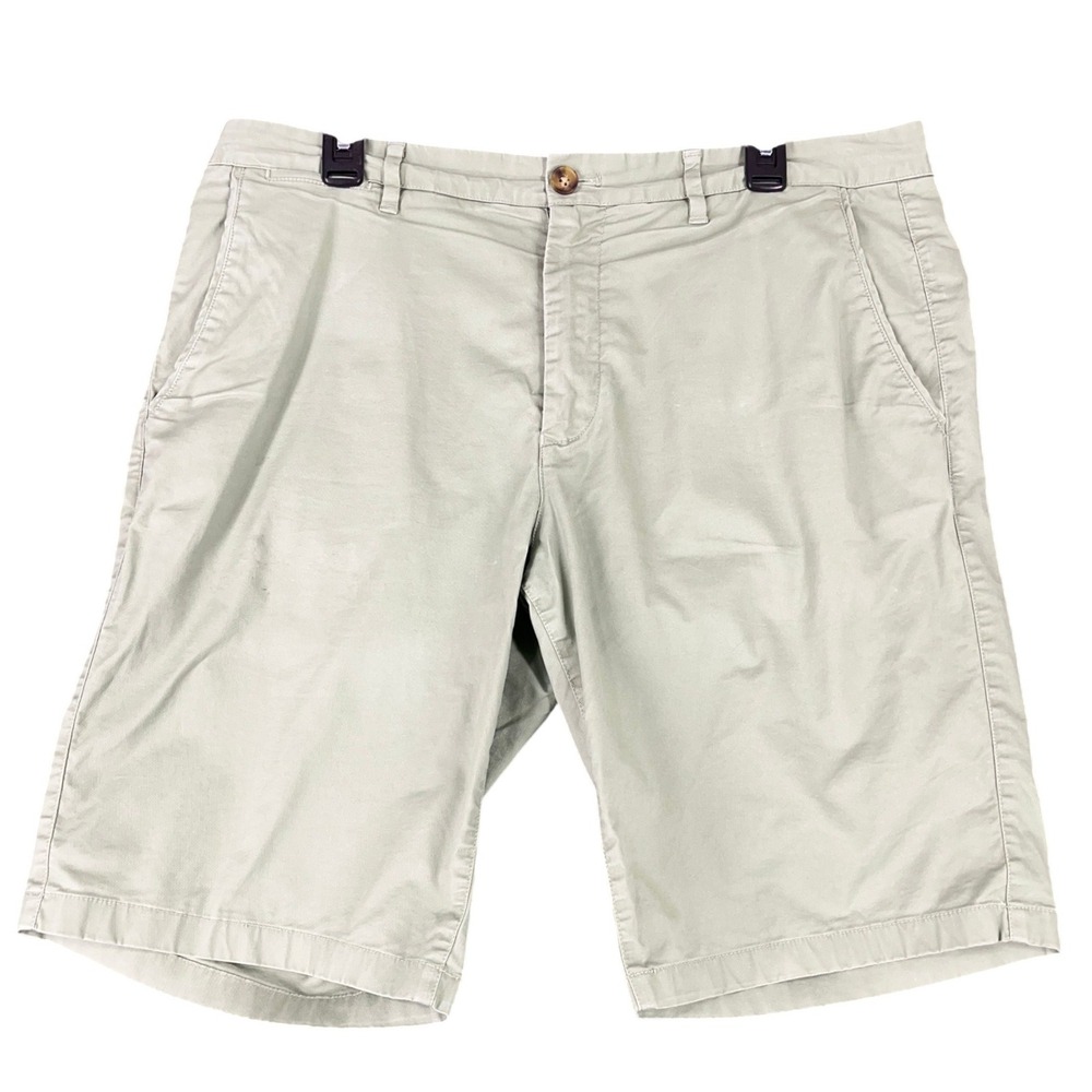 Bonobos Washed Chino‎ Shorts Stretch Cotton Twill Sage Green 11" Inseam 35 Mens